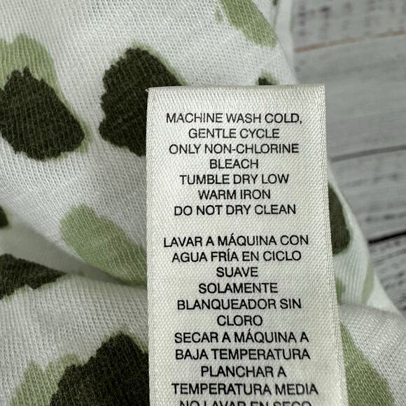 Women's Chicos White & Green Animal Print Cotton Modal Knit Short Sleeve Top XL - Picture 6 of 6